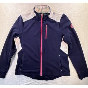 Ralph Lauren Womens Activewear Jacket Navy/White Cotton Blend Large Vintage